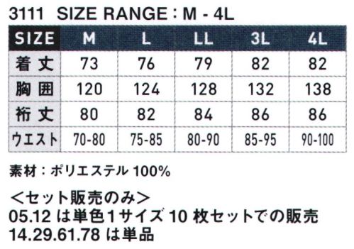 シンメン 3111 レインウェア（上下 1セット） 上下 1セットです。 サイズ／スペック